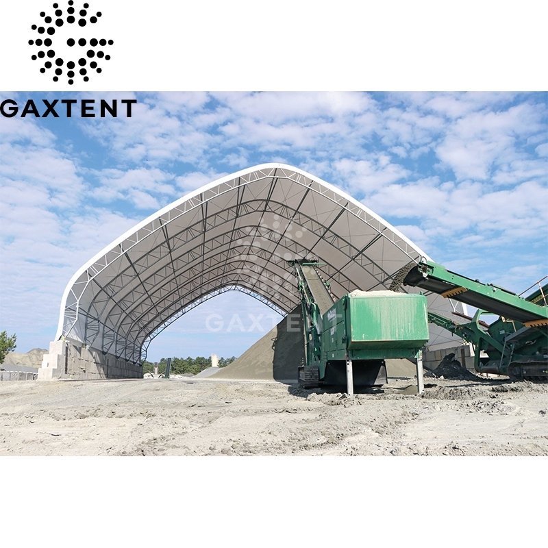 Snow Load Industrial Storage Tent With Reinforced Metal Framing Designed For Heavy-Duty Outdoor Storage In Harsh Conditions