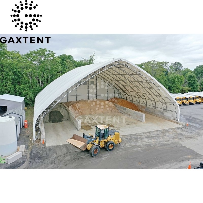 Snow Load Industrial Storage Tent With Reinforced Metal Framing Designed For Heavy-Duty Outdoor Storage In Harsh Conditions