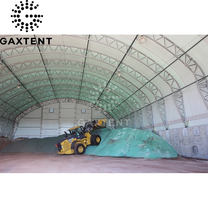 Snow Load Industrial Storage Tent With Reinforced Metal Framing Designed For Heavy-Duty Outdoor Storage In Harsh Conditions