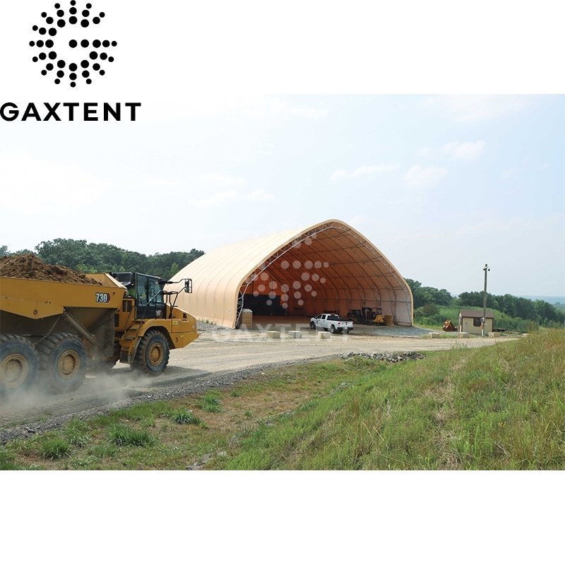Snow Load Industrial Storage Tent With Reinforced Metal Framing Designed For Heavy-Duty Outdoor Storage In Harsh Conditions