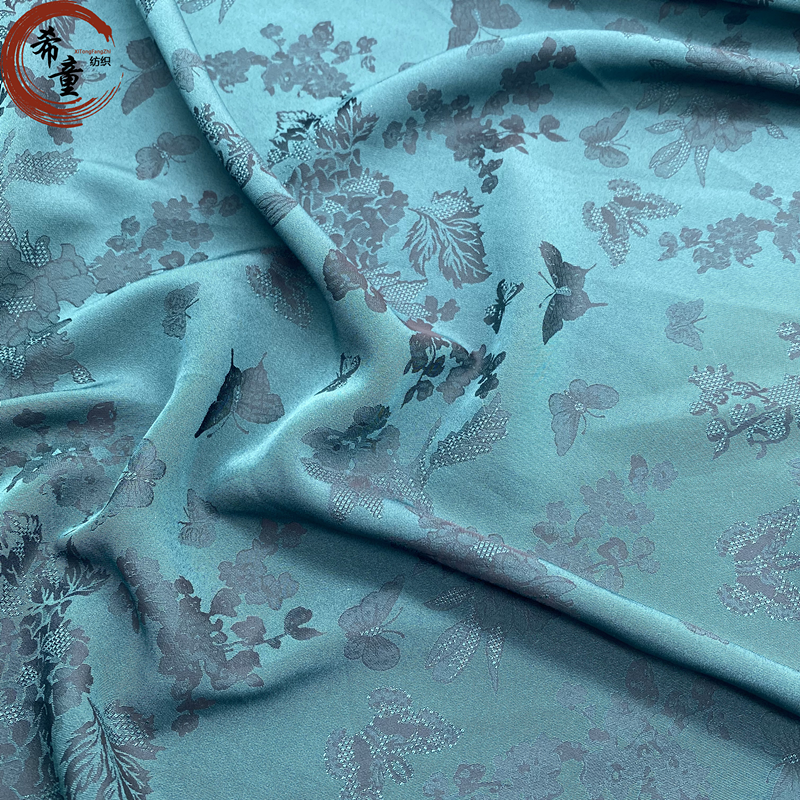wholesale clothing high quality spandex fabric Cationic two color effect satin fabric jacquard satin for fashion lady's garments