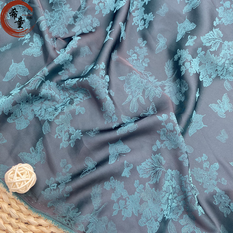 wholesale clothing high quality spandex fabric Cationic two color effect satin fabric jacquard satin for fashion lady's garments