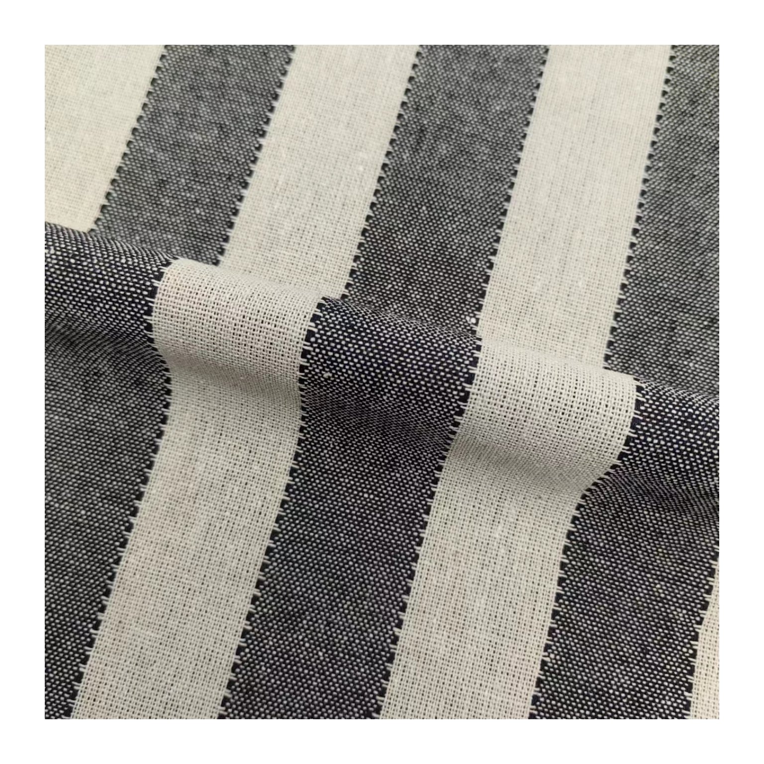 Natural Linen Fabric black and white stripe Fabric Cotton5% Linen10% Rayon30% Poly55% Plain eco-friendly fabric for clothing