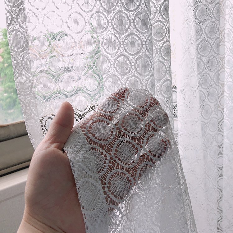 2022 jacquard patterned fireproof 100% polyester living room wholesale white turkey lace sheer curtain fabric