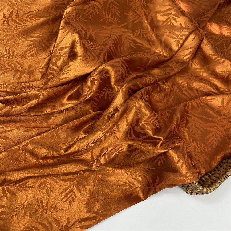 Factory direct sales Brazil style elegant woven 97% polyester 3% spandex jacquard floral stretch satin fabric for dress
