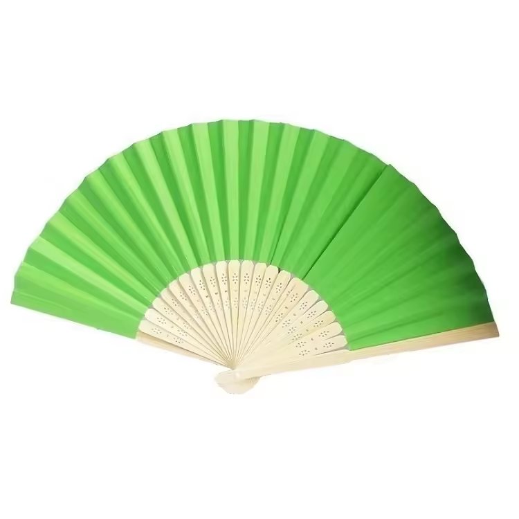 Wholesale Custom Printed Logo Folding Bamboo Hand Fan Rib Wedding Bamboo Hand Held White Fabric Fans