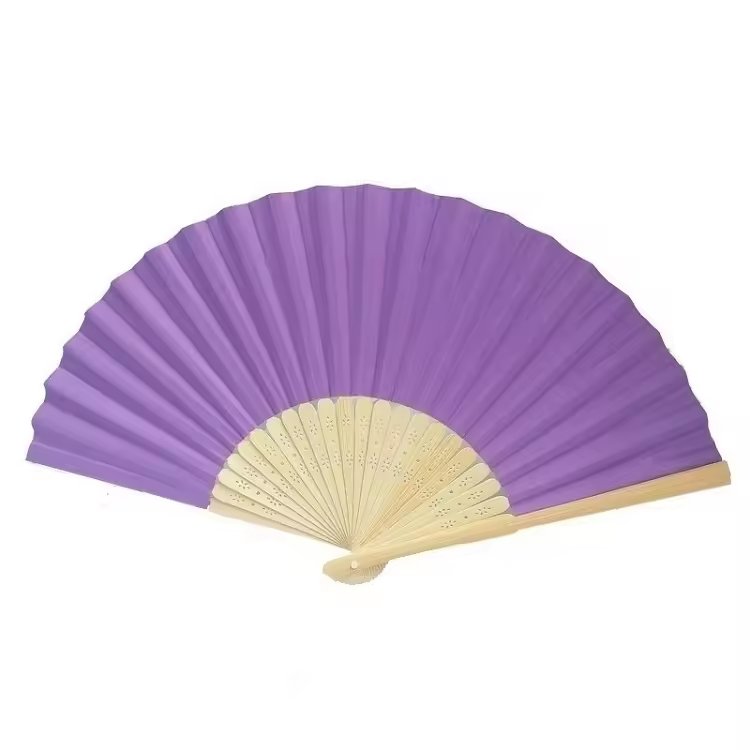 Wholesale Custom Printed Logo Folding Bamboo Hand Fan Rib Wedding Bamboo Hand Held White Fabric Fans