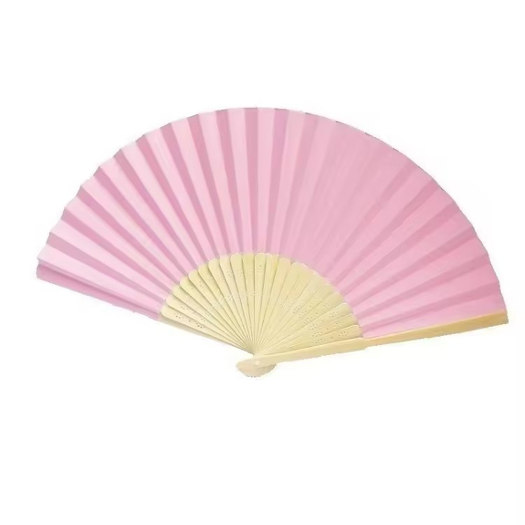Wholesale Custom Printed Logo Folding Bamboo Hand Fan Rib Wedding Bamboo Hand Held White Fabric Fans