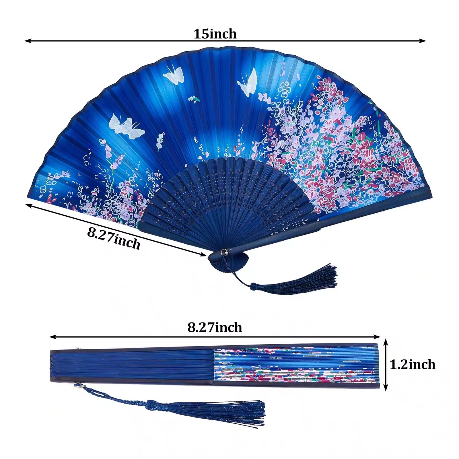Wholesale Custom Printed Logo Folding Bamboo Hand Fan Rib Wedding Bamboo Hand Held White Fabric Fans