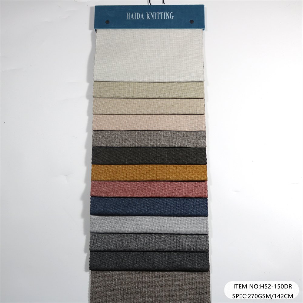 Supplier Direct Sale Home Textile Polyester Woven Linen Sofa Fabric Warp Knitted Polyester Sofa Fabric for Home Decor
