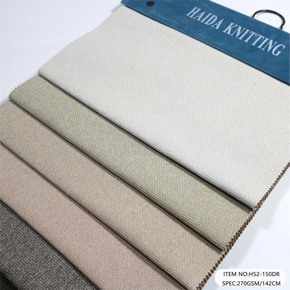 Supplier Direct Sale Home Textile Polyester Woven Linen Sofa Fabric Warp Knitted Polyester Sofa Fabric for Home Decor