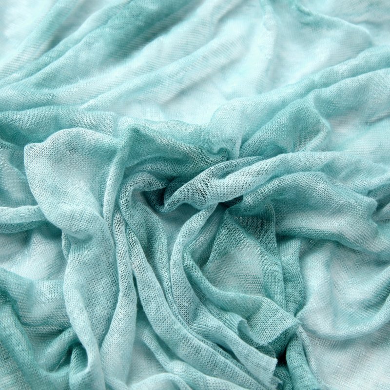 Ultra lightweight stock lot wholesale tie dye multi color natural flax washed women dress soft knitted mesh linen fabric