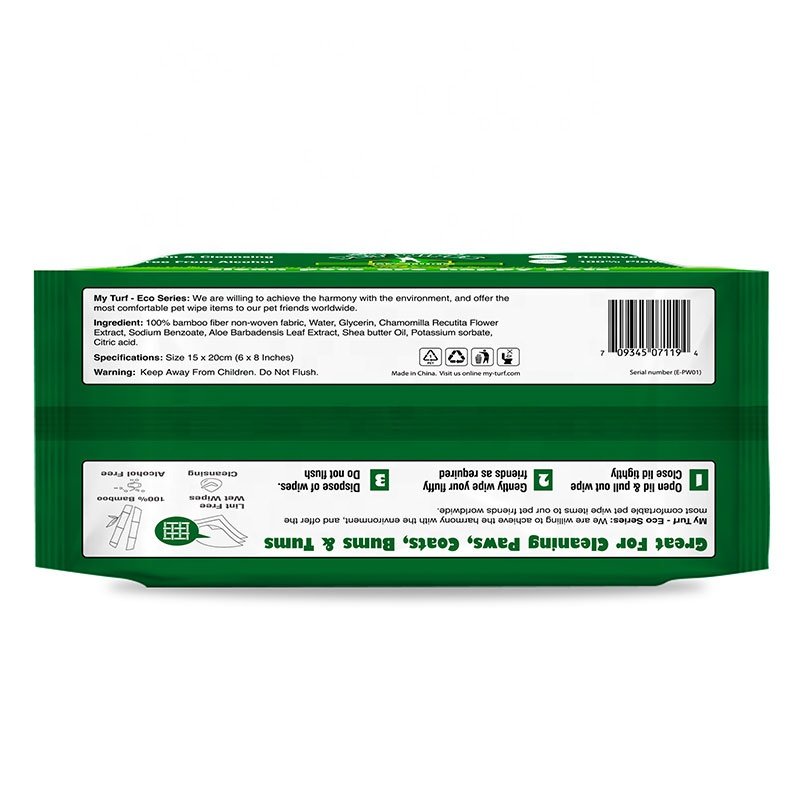 Custom Nonwoven Fabric Eco Friendly Biodegradable Ear Eye Tooth Clean Pet Wet Wipes Organic For Dogs