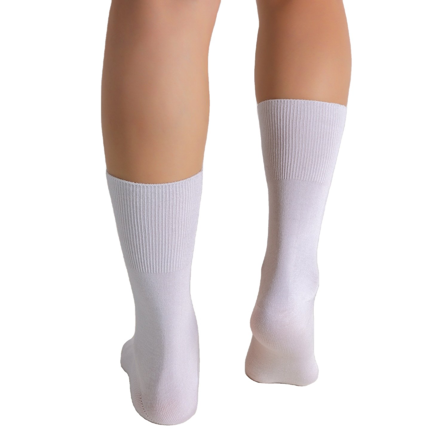 Men's and Women's Casual Crew seamless Socks Cushioned Sole loose cuff bamboo fabric socks for tired and diabetics feet