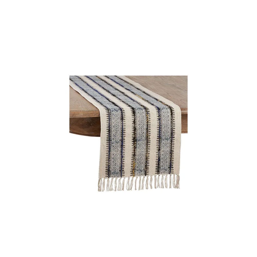 Wholesale Price Latest Design Customized Print Pure Cotton Fabric Embroidered Wedding Table Runner