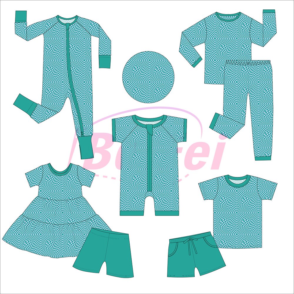 New style custom fabric print high quality baby girl clothes YKK two way zipper long sleeves baby pajamas