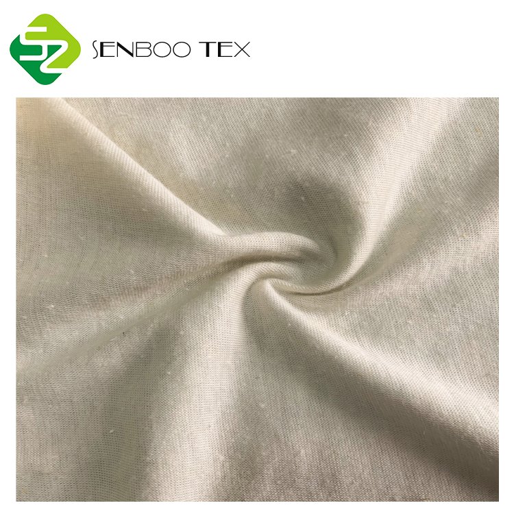 Natural Anti-Bacteria 70% Organic Cotton 30% Hemp 32S 118gsm Jersey Fabric Eco-Friendly Knitted Loungewear Material