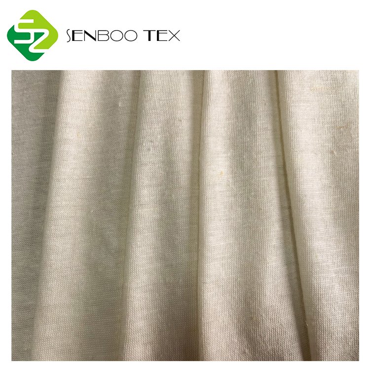 Natural Anti-Bacteria 70% Organic Cotton 30% Hemp 32S 118gsm Jersey Fabric Eco-Friendly Knitted Loungewear Material
