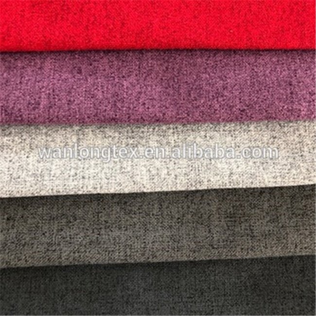 Home Textile Curtain Colorful Orange Cheap 100% Polyester oxford linen Fabric For sofa Living Room Bedroom Office