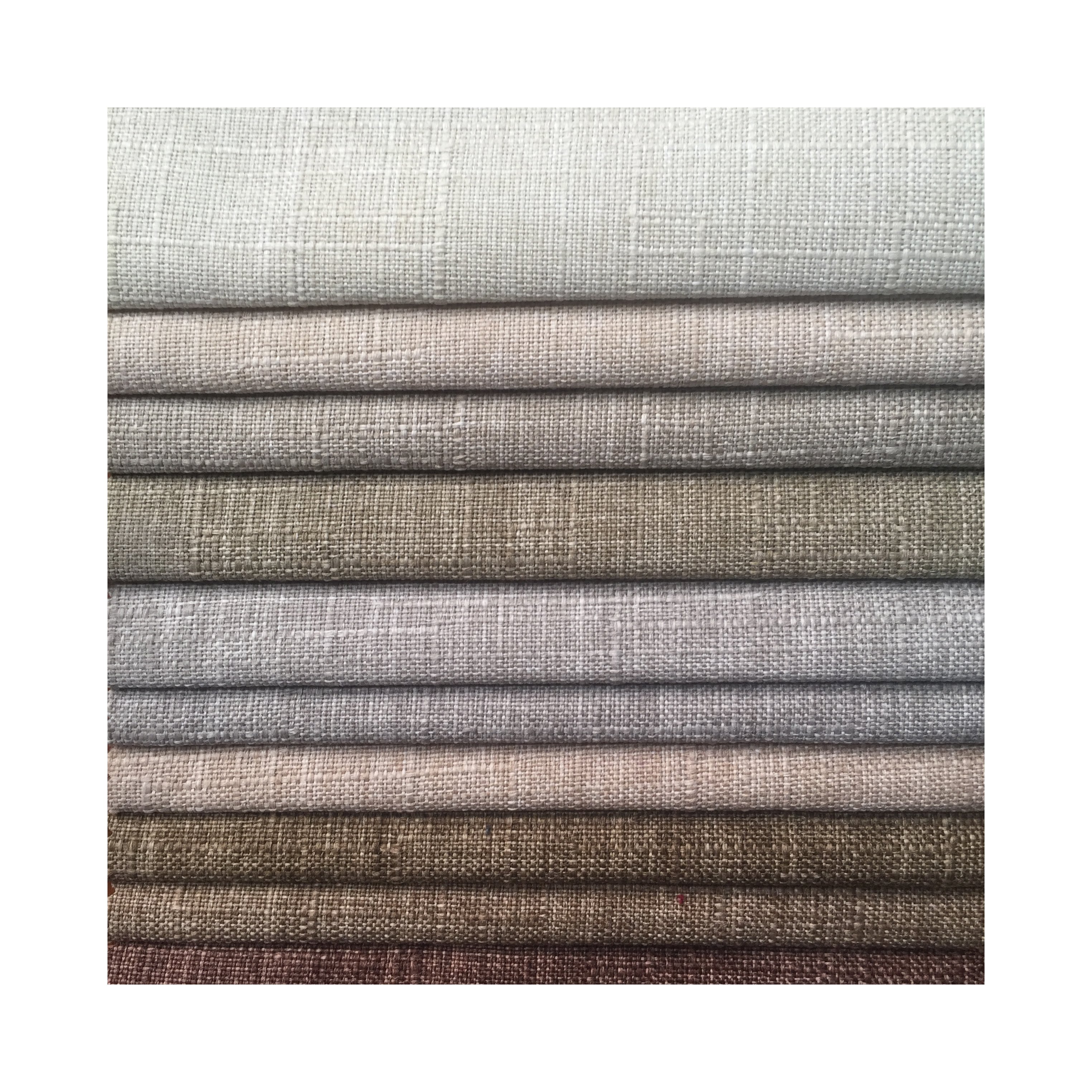 high quality 100% polyester linen look fabric upholstery for sofa fabric solid