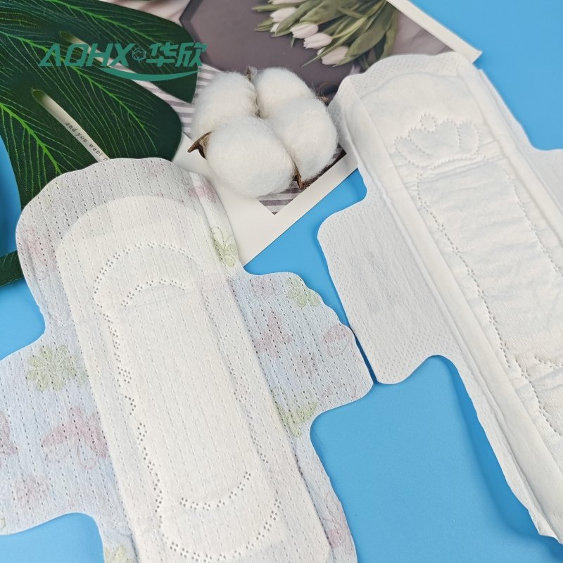 Wholesale pure cotton ladies use disposable female pads day and night, pure cotton menstrual sanitary napkins raw materials