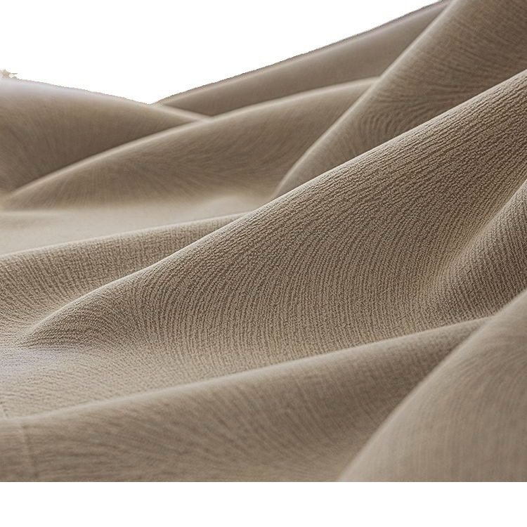 China Factory supply high quality soft linen style blackout solid hotel polyester curtain fabric