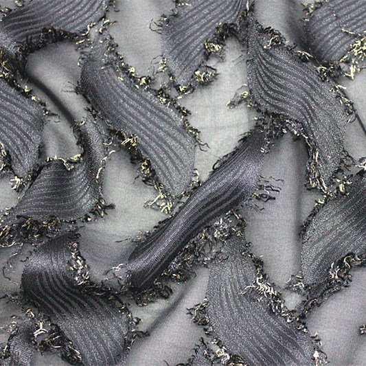 New Arrival Golden Flower Clipped Textile 100% polyester Fabric for Blouse Dresses