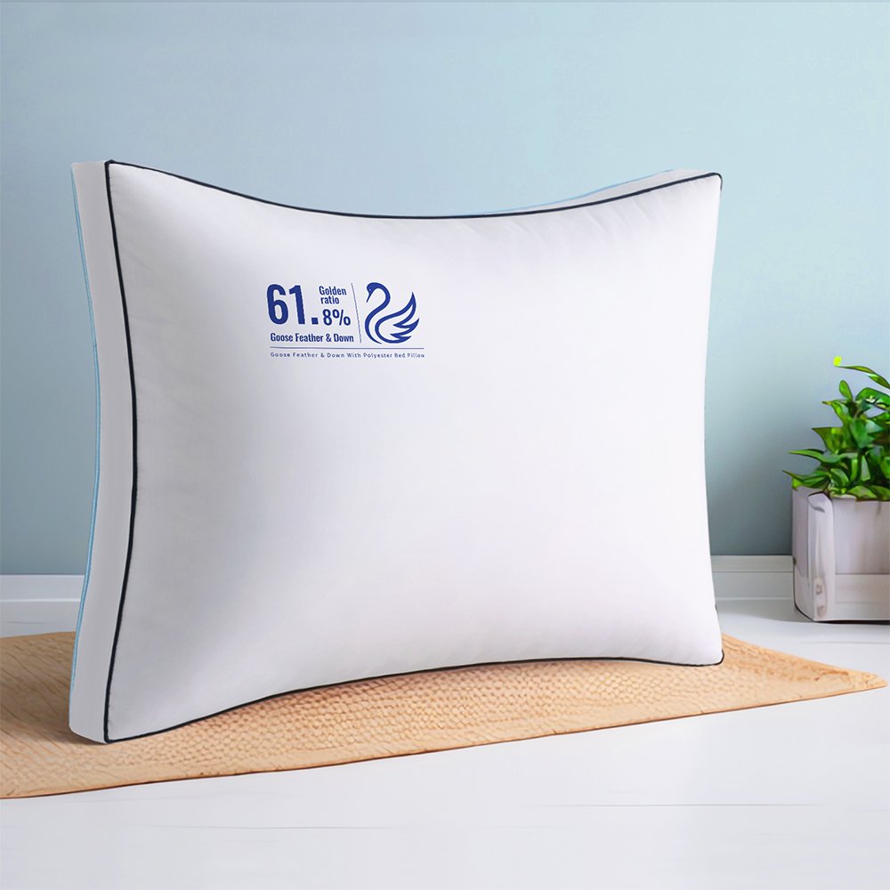 Free Sample Fluffy Bed Pillow Filling Down Alternative with Smooth Polyester Fabric Shell for Back, Stomach or Side Sleepers