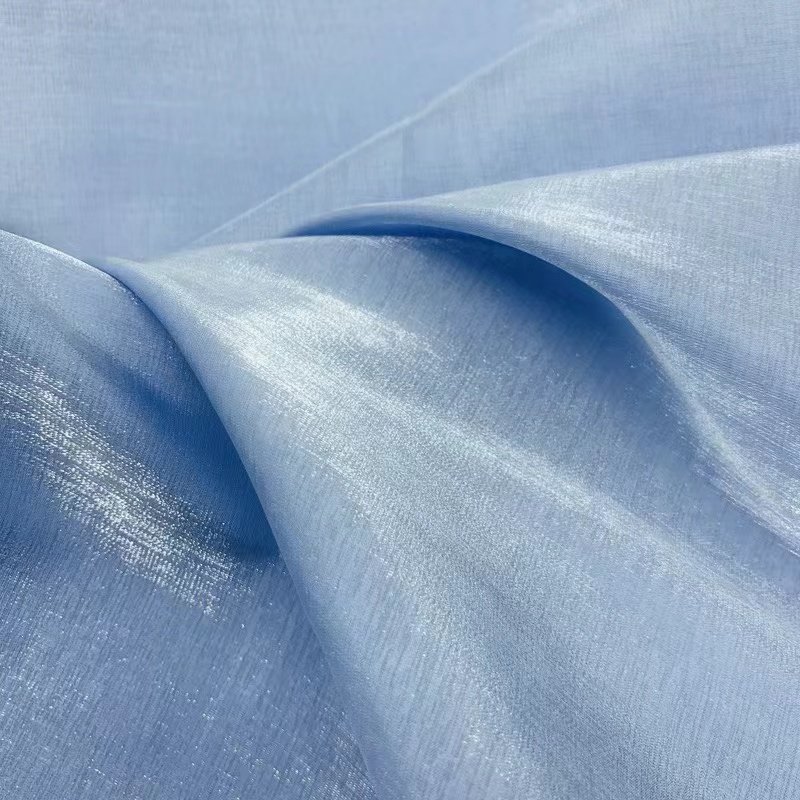 HIGH QUALITY LIGHTWEIGHT FABRIC CLOTHING FABRIC SHINNY ORGANZA glitter satin fabric FOR GARMENTS