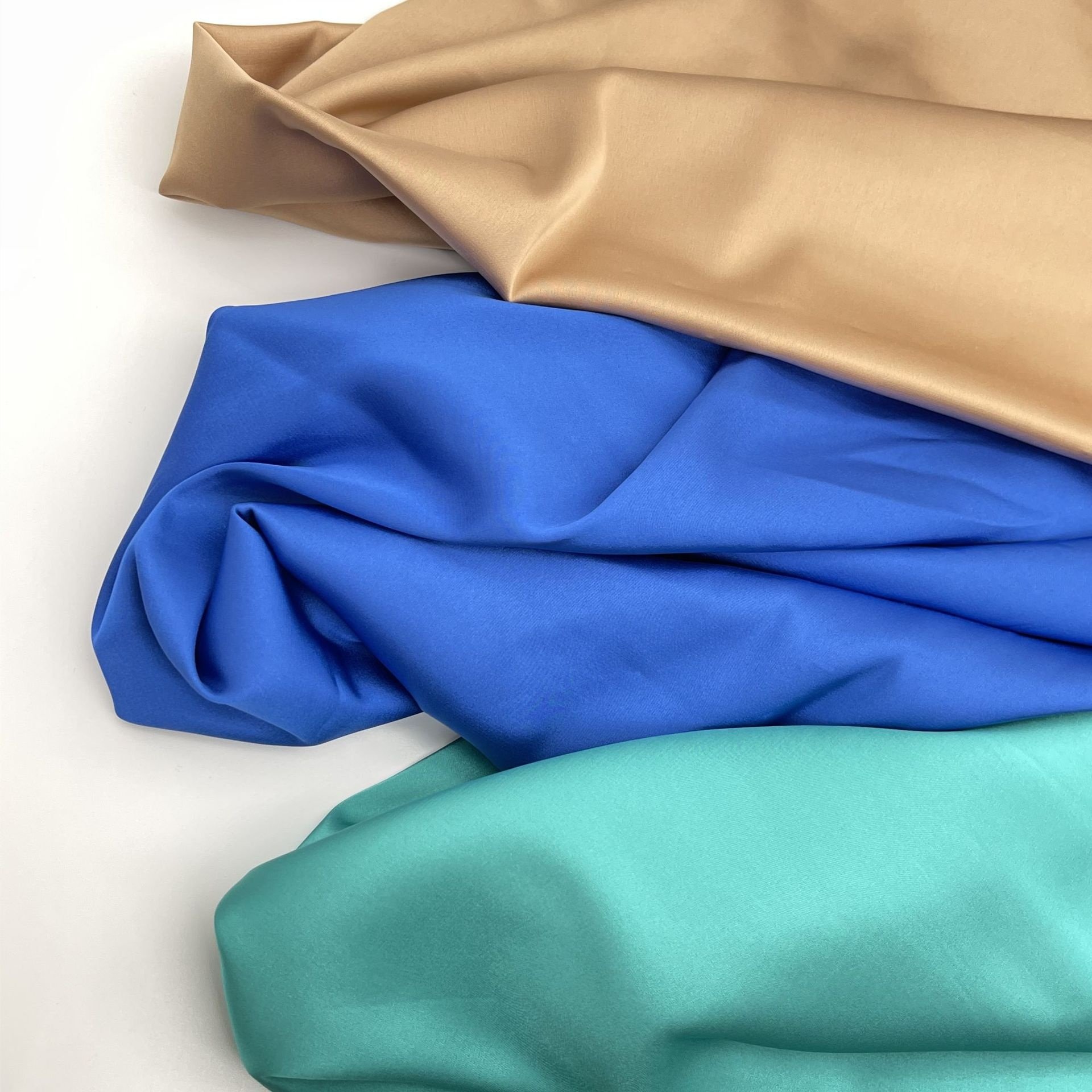 Charmeuse 140gsm 95 Polyester 5 Spandex Woven Dyed Satin Fabric High Stretch Matte Duchess Satin Fabric