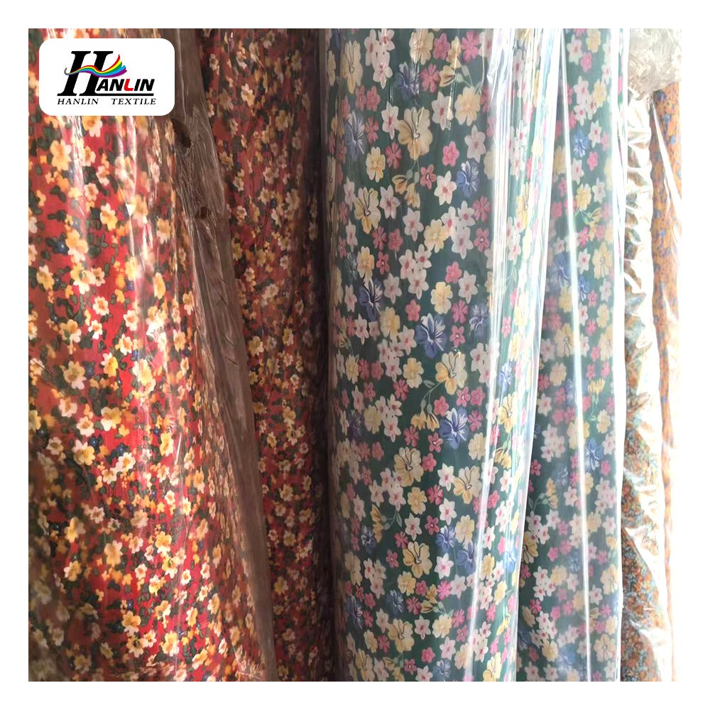ready stock 100% polyester fabric 150GSM wear-resistant chiffon satin cey fabric digital printed for clothing