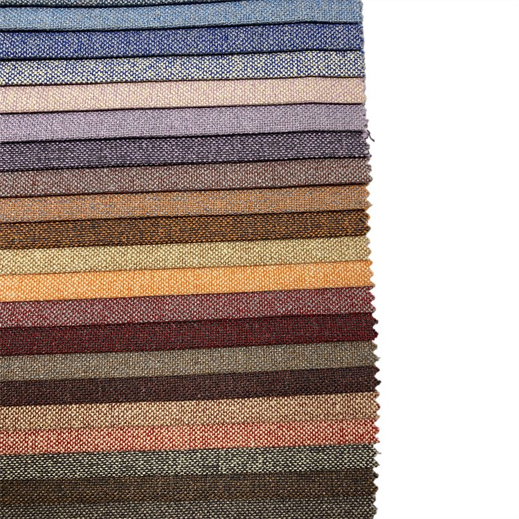 China Hot Sale Customized LOGO 100 Polyester Linen Fabric for chair Home Textile