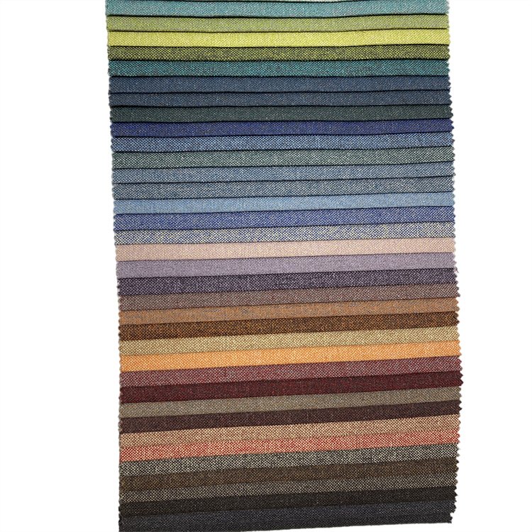 China Hot Sale Customized LOGO 100 Polyester Linen Fabric for chair Home Textile