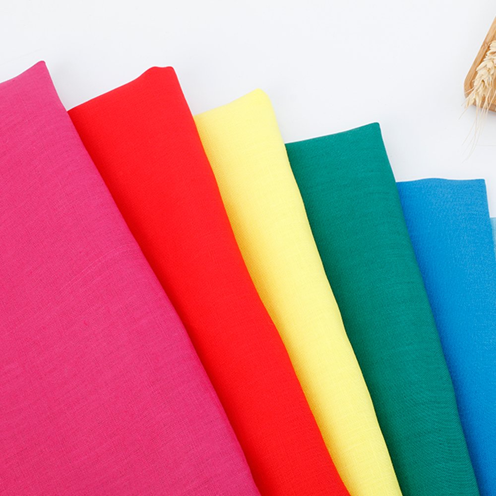 wholesale pure linen fabric In stock high quality solid colors 100% linen fabric for clothing