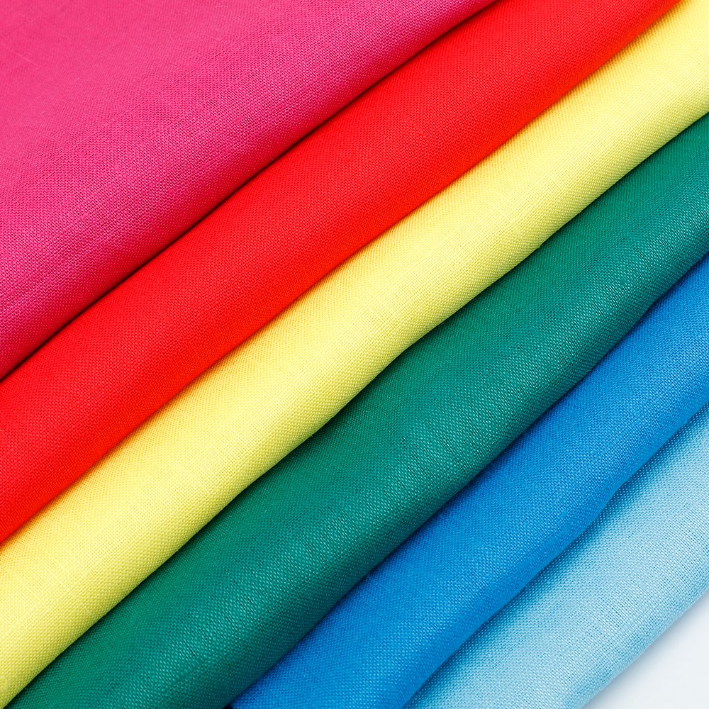 wholesale pure linen fabric In stock high quality solid colors 100% linen fabric for clothing