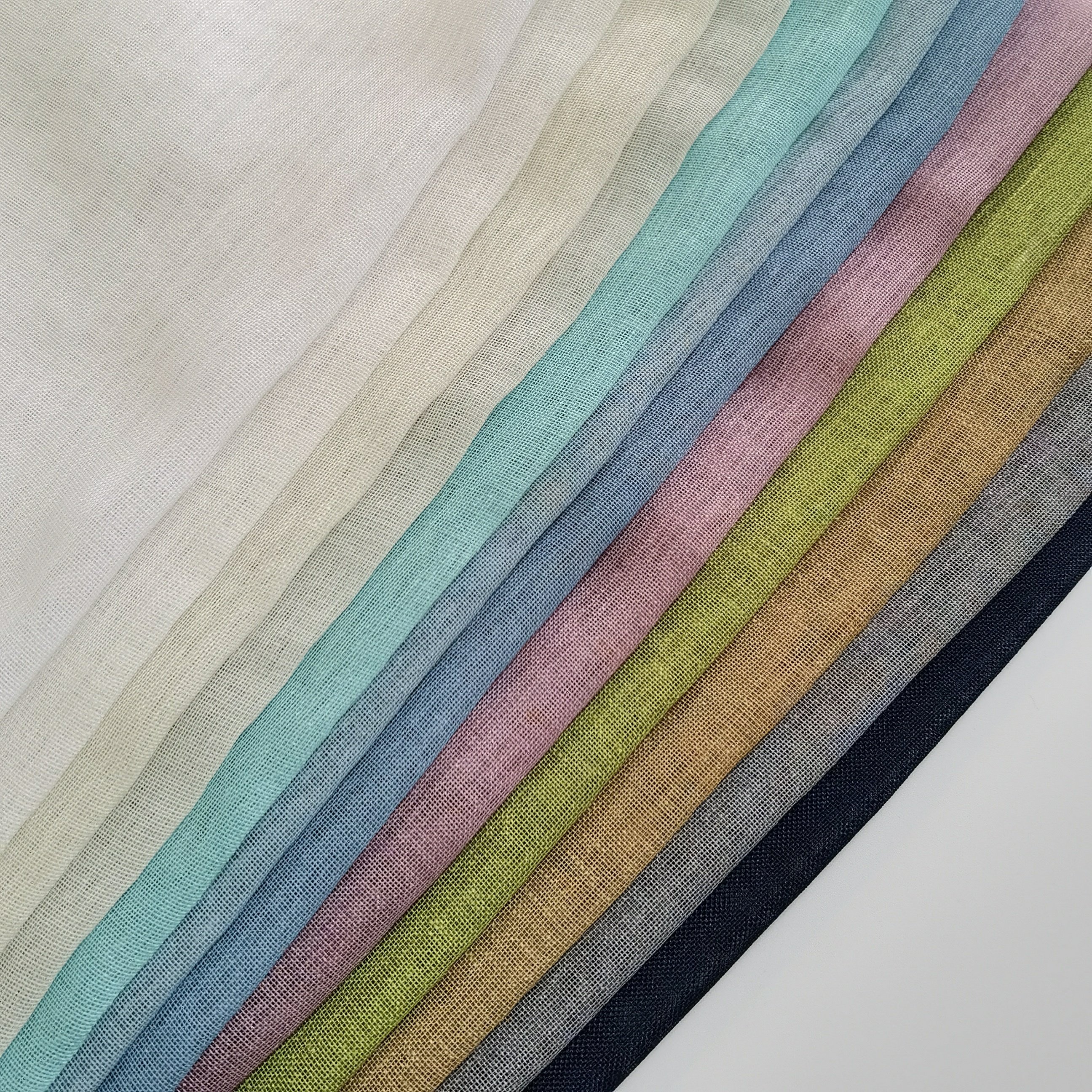 Simple Style Polyester Linen Textured Solid Sheer Curtain Fabric