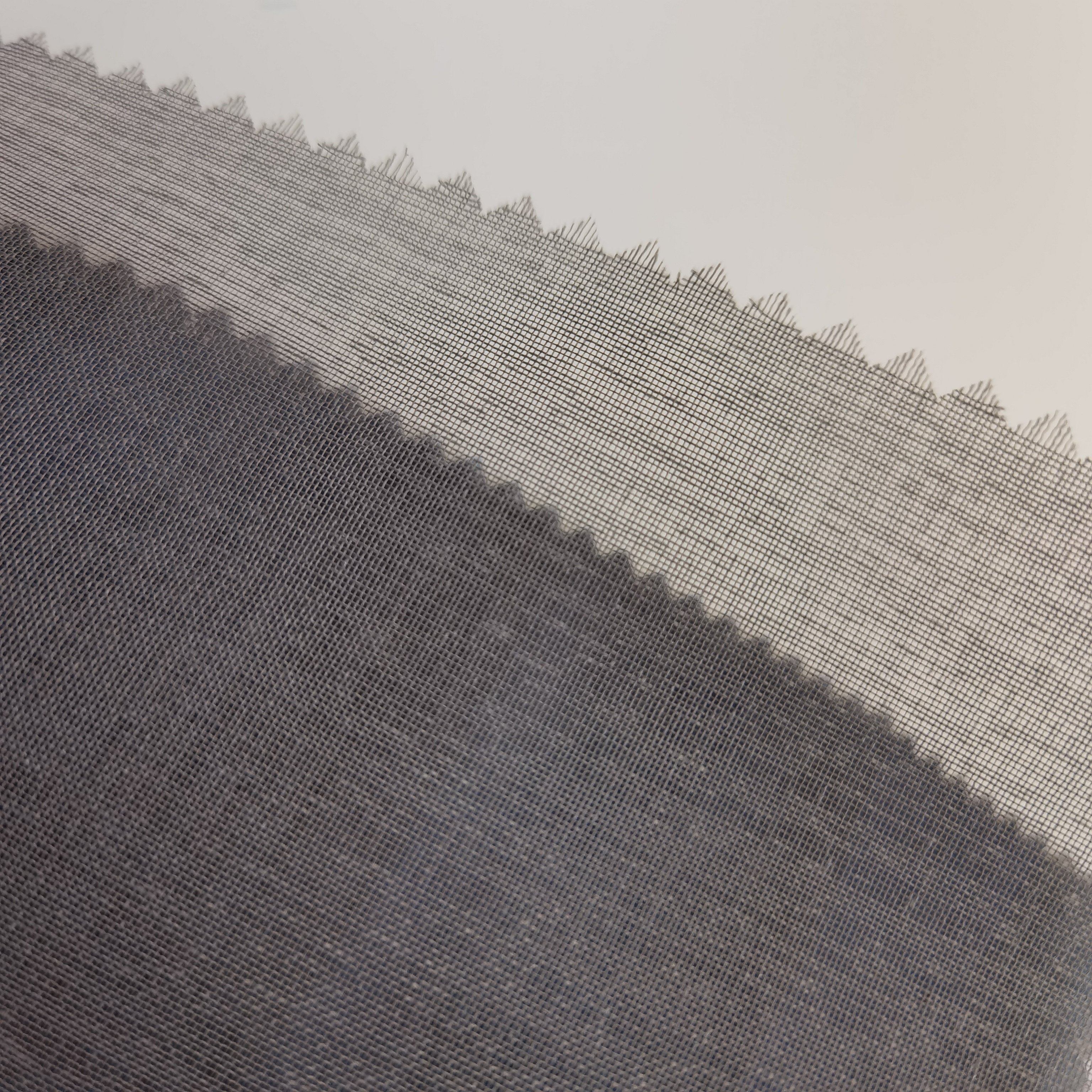 Simple Style Polyester Linen Textured Solid Sheer Curtain Fabric