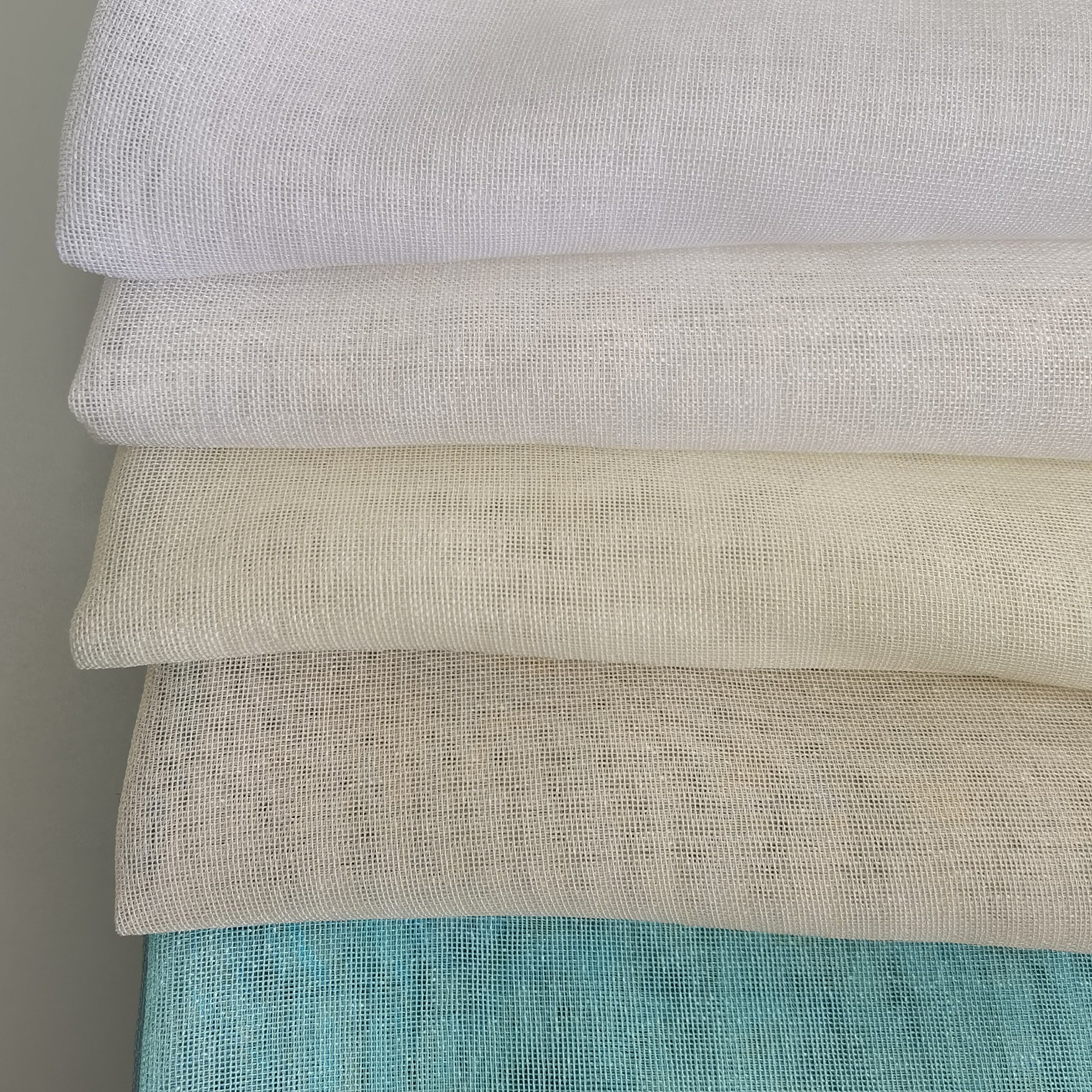 Simple Style Polyester Linen Textured Solid Sheer Curtain Fabric