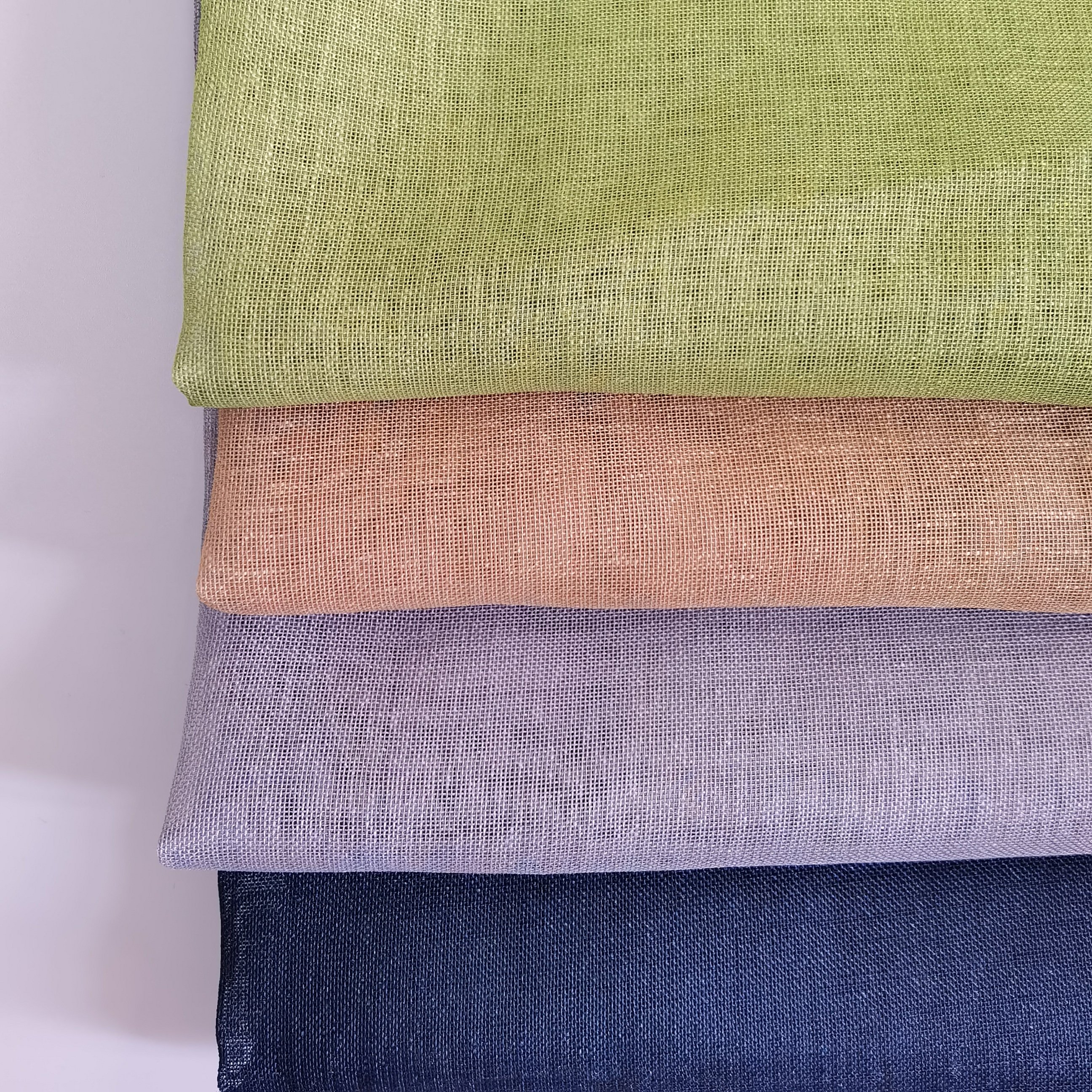 Simple Style Polyester Linen Textured Solid Sheer Curtain Fabric