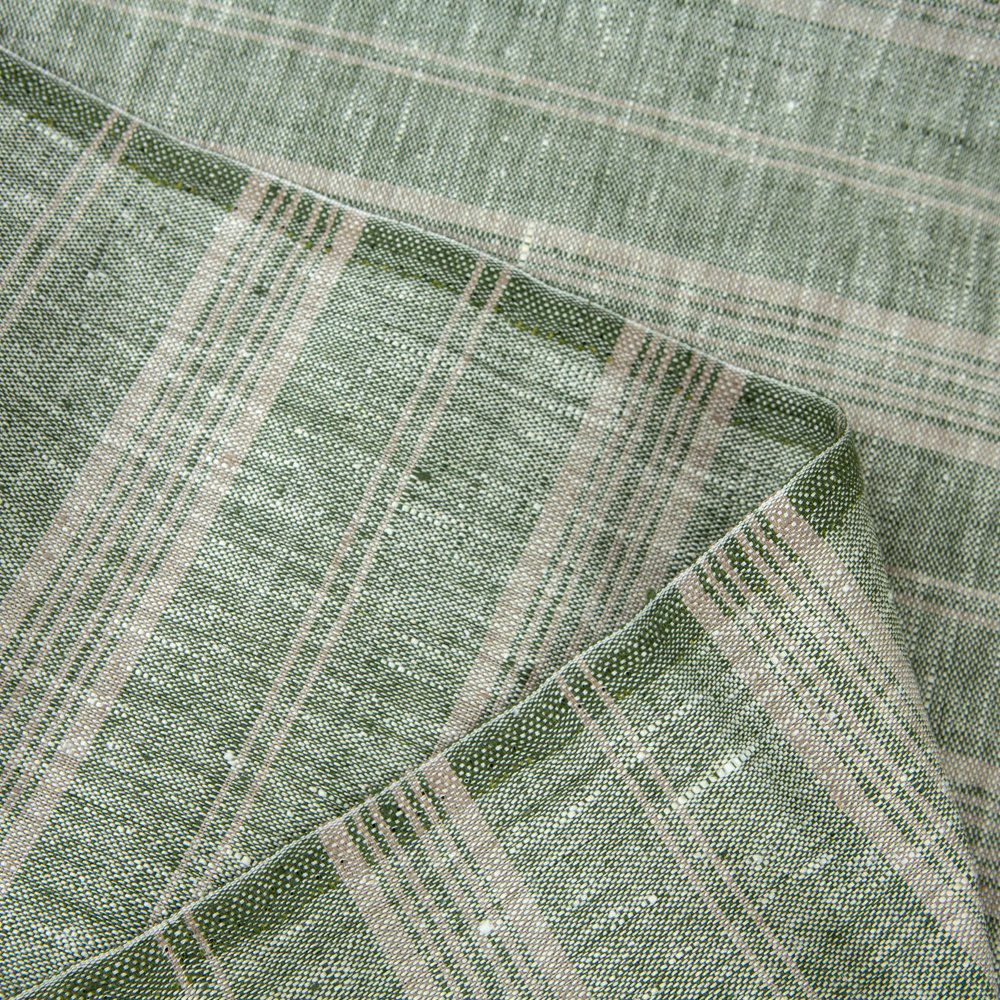 Wholesale 265 GSM 100% Organic Linen Woven Yarn Dyed Fabric Roll Breathable Not Softened Dresses Upholstery Bedding Garments