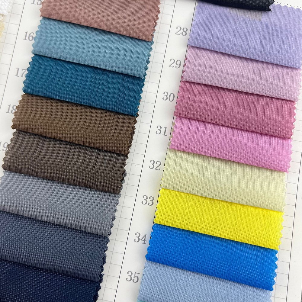 High quality 115g soft 100% polyester wrinkle resistant shiny chiffon dress shirt vest black Woven chiffon fabric