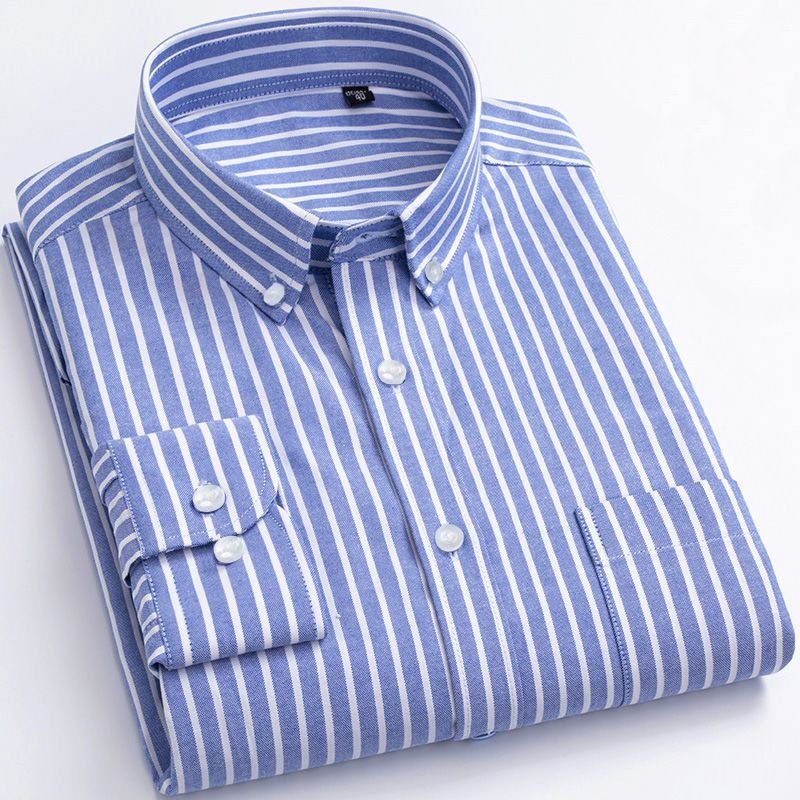 ODM & OEM chemises camisas casuales para hombres Button Down Striped Shirt Comfortable Fabric Long Sleeve Man Leisure Shirt
