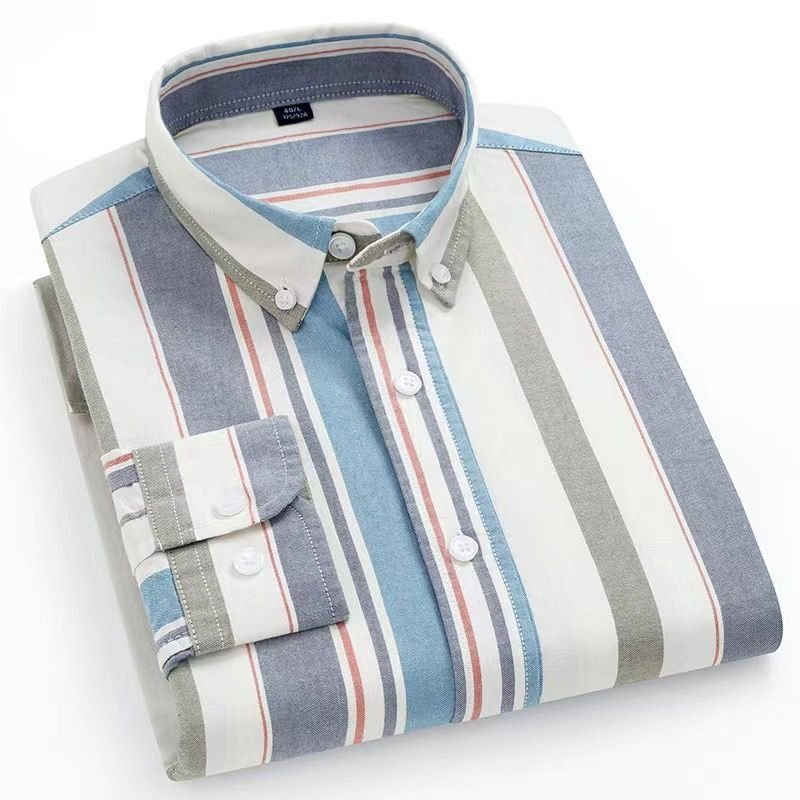 ODM & OEM chemises camisas casuales para hombres Button Down Striped Shirt Comfortable Fabric Long Sleeve Man Leisure Shirt