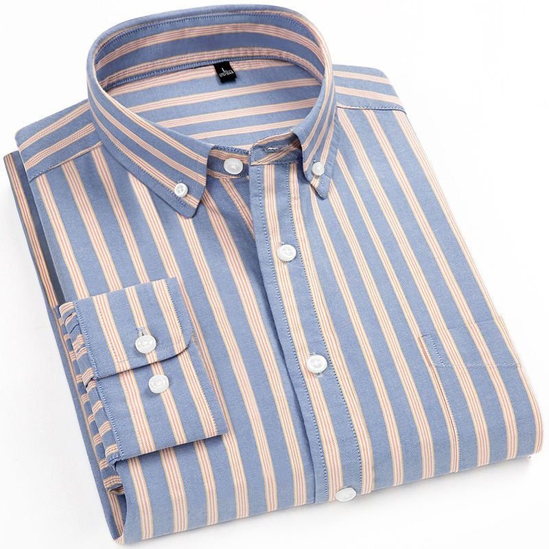 ODM & OEM chemises camisas casuales para hombres Button Down Striped Shirt Comfortable Fabric Long Sleeve Man Leisure Shirt