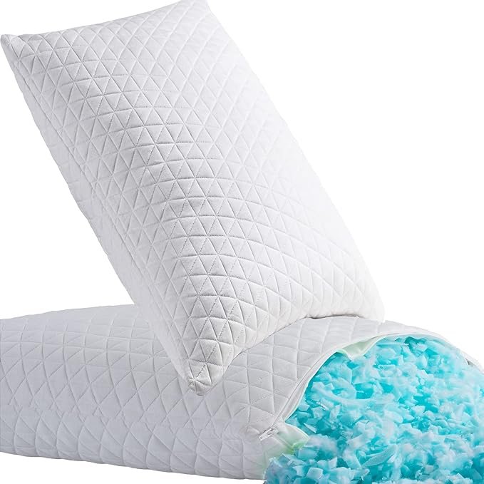 Bamboo fiber shredded memory foam removable shredded foam bed pillow