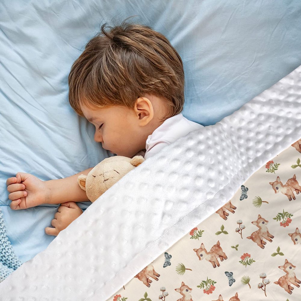 Factory Wholesale Premium Baby Bedding Set Micro Minky super comfortable super soft Baby Blanket Soft Minky Fabric Dot