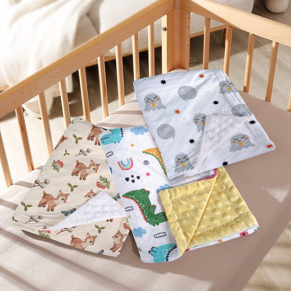 Factory Wholesale Premium Baby Bedding Set Micro Minky super comfortable super soft Baby Blanket Soft Minky Fabric Dot