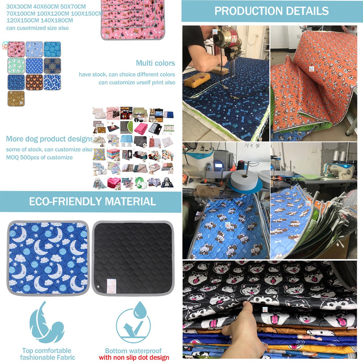 COLLABOR Washable Pee Pads Design For Hamster Reuseable Non Slip Reusable Puppy Pee Pads Bamboo Leak-Proof Pee Pad Carboni Xxxl