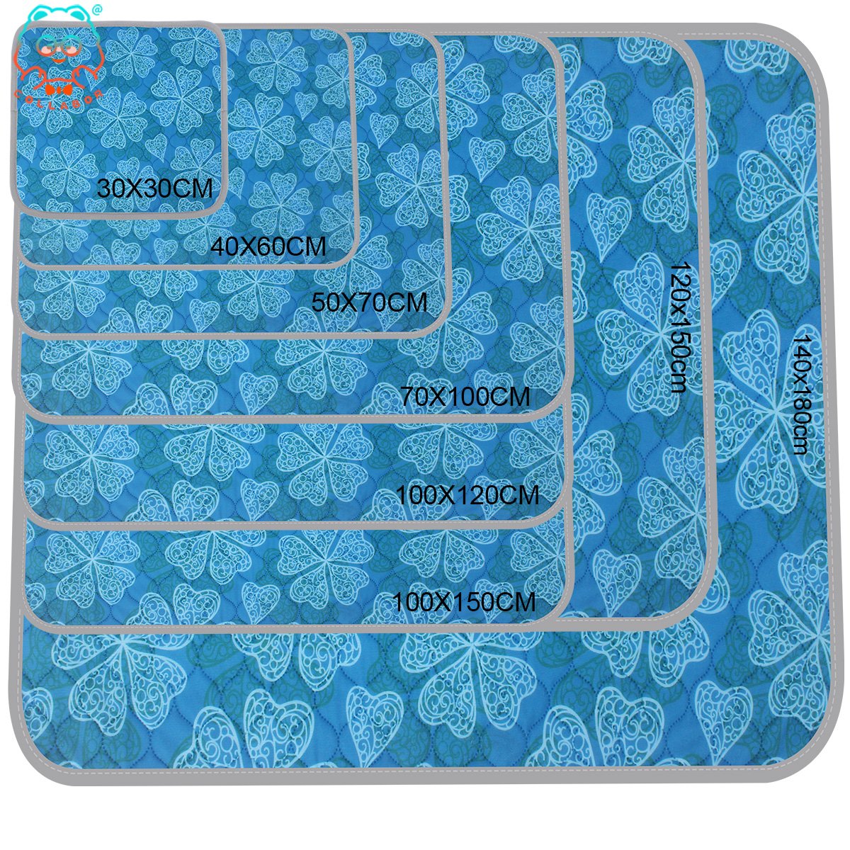 COLLABOR Washable Pee Pads Design For Hamster Reuseable Non Slip Reusable Puppy Pee Pads Bamboo Leak-Proof Pee Pad Carboni Xxxl