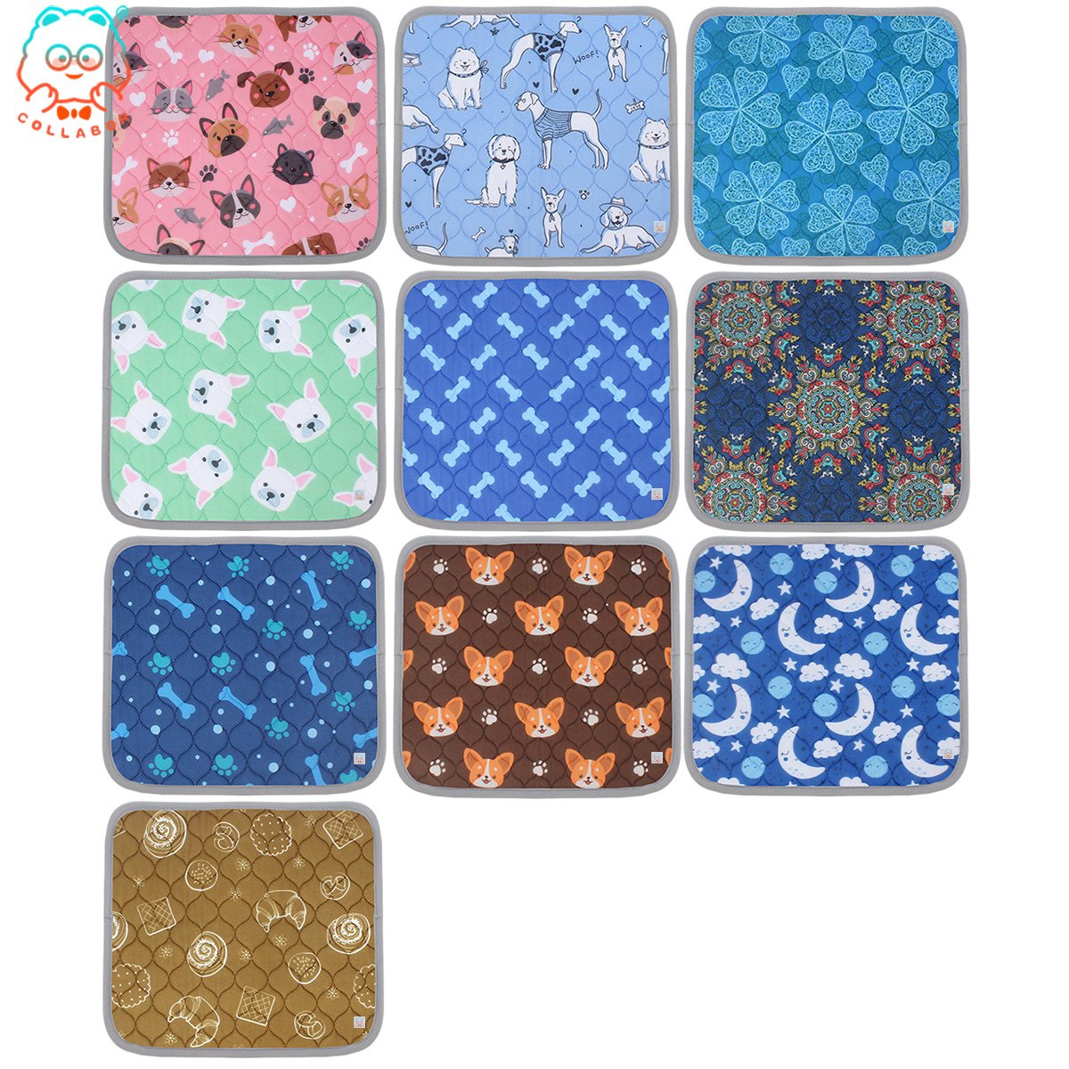 COLLABOR Washable Pee Pads Design For Hamster Reuseable Non Slip Reusable Puppy Pee Pads Bamboo Leak-Proof Pee Pad Carboni Xxxl